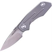 Real Steel 7101 Delta 2600 Stonewash Framelock Knife Titanium Handles