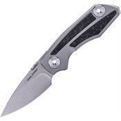 Real Steel 7101CF Delta 2600 Stonewash Framelock Knife Carbon Fiber Handles