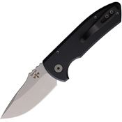 Pro Tech LG401LH Auto SBR Left Hand Stonewash Button Lock Knife Black Handles