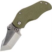 Sniper Bladeworks 017 AP Tanto Framelock Knife OD Green Handles