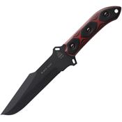 TOPS BLKHT01 Black Heat Fixed Blade Knife Black/Red Handles