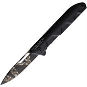 Extrema Ratio 0367BDWBLK Ferrum T Camo Linerlock Knife Black Handles