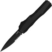 Kershaw 9000BLKST Auto Livewire Black Part Serrated OTF Knife Black Handles