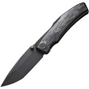 WE 230672 Swordfin Black Stonewash Tanto Linerlock Knife Shred Carbon Fiber Handles