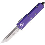 Microtech 2336PU Auto UTX-85 Serrated Tanto OTF Knife Purple Handles