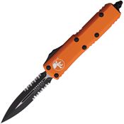 Microtech 2322OR Auto UTX-85 Part Serrated Two Tone Double Edge OTF Knife Orange Handles