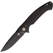 Cobratec TAVN Aventus Black Stonewash Framelock Knife Carbon Fiber Handles