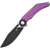 Bestech T2403C Seraph Black Stonewash Framelock Knife Ti Purple Handles