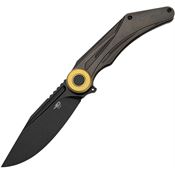 Bestech T2403E Seraph Black Stonewash Framelock Knife Ti Blk/Brz Handles