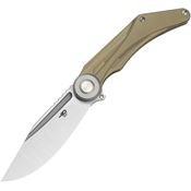 Bestech T2403B Seraph Stonewash Framelock Knife Ti Bronze Handles