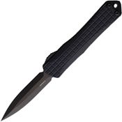 Heretic 024F6AT Auto Manticore Black OTF Knife Black Frag Handles