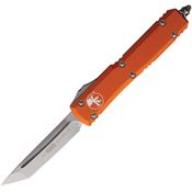 Microtech 12310OR Auto Ultratech Stonewash Tanto OTF Knife Orange Handles