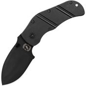 Sniper Bladeworks 018 TOG Stonewash Framelock Knife Black Handles