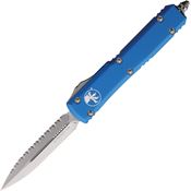 Microtech 1226BL Auto Ultratech Serrated Double Edge OTF Knife Blue Handles