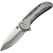 WE 230313 Zizzit Button Lock Knife Marble Carbon Fiber Handles