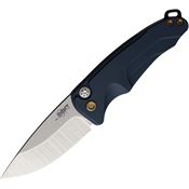 Medford 0394TQ44AU Smooth Criminal Tumbled Button Lock Knife Blue Handles