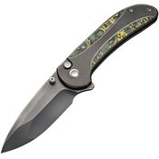 WE 230314 Zizzit Stonewash Button Lock Knife Toxic Storm Handles