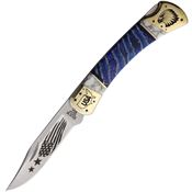 Yellowhorse 440 Custom Eagle Buck 110 Lockback Knife Blue Mammoth Tooth Handles