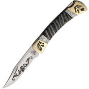 Yellowhorse 442 Custom Horse Buck 110 Lockback Knife Brown Mammoth Tooth Handles