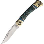 Yellowhorse 446 Custom Chief Buck 110 Lockback Knife Green Mammoth Tooth Handles