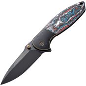 WE 230354 Nitro OG Black Stonewash Framelock Knife Nebula Handles