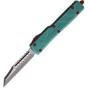 Microtech 419W10BH Auto UTX-70 Apocalyptic Wharncliff OTF Knife Teal/Red Handles