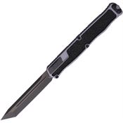 Heretic 0196AGRY Auto Cleric II Black OTF Knife TE Gray Handles