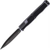 Heretic 0206AGRY Auto Cleric II Black Double Edge OTF Knife Gray Handles