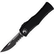 Microtech 7032T Auto Hera Black Part Serrated OTF Knife Single Edge Black Handles