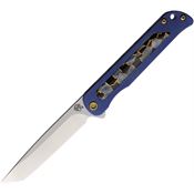 Medford 2154TT37A2 The T-Bone Tumbled Tanto Framelock Knife Blue Handles