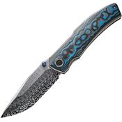 WE 23067DS1 Swordfin Damascus Tanto Linerlock Knife Arctic Storm Handles