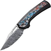 WE 22040FDS1 Nefaris Damasteel Framelock Knife Nebula Handles