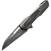 WE 23012BDS1 Falcaria Damasteel Wharncliff Framelock Knife Gray Handles