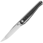 Bestech T2405A Spear Phisher Framelock Knife Black Marble Carbon Fiber Handles