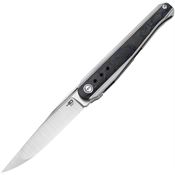 Bestech T2405B Spear Phisher Framelock Knife Blue Marble Carbon Fiber Handles