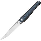 Bestech T2405C Spear Phisher Framelock Knife Blue Marble Carbon Fiber Handles