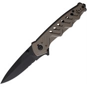 Extrema Ratio 0166BLKTM Caimano Nero N.A. Black Part Serrated Linerlock Knife Tactical Mud Handles