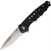 Extrema Ratio 0166SATBLK Caimano Nero N.A. Part Serrated Linerlock Knife Black Handles