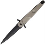 Extrema Ratio 0498TM BF4 Contractor Black Part Serrated Dagger Linerlock Knife Gray Handles