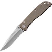 Gerber 3906DIP Air Ranger Black Part Serrated Linerlock Knife Tan Handles