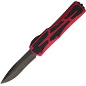 Heretic 0426ARED Auto Colossus Black Recurve OTF Knife Red Handles