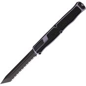 Heretic 0196CGRY Auto Cleric II Black Serrated Tanto OTF Knife Gray/Black Handles