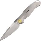 Karbon B118 Buck Horn Framelock Knife Gray Handles