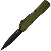 Kershaw 9000DEOL Auto Livewire Black Double Edge Spear Point OTF Knife OD Green Handles