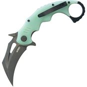 Kubey 262L Mini Wrath Black Karambit Linerlock Knife Jade Handles