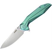 Kubey 235H Nova Framelock Knife Green Titanium Handles