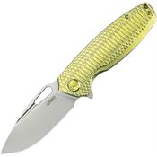 Kubey 360G Tityus Framelock Knife Gold Handles