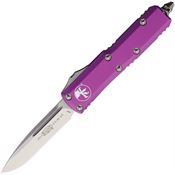 Microtech 23110VI Auto UTX-85 Stonewash Single Edge OTF Knife Violet Handles