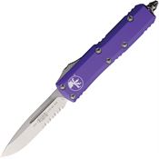 Microtech 2315PU Auto UTX-85 Part Serrated OTF Knife Purple Handles