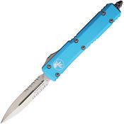 Microtech 1225TQ Auto Ultratech Apocalyptic Part Serrated Double Edge Dagger OTF Knife Turquoise Handles